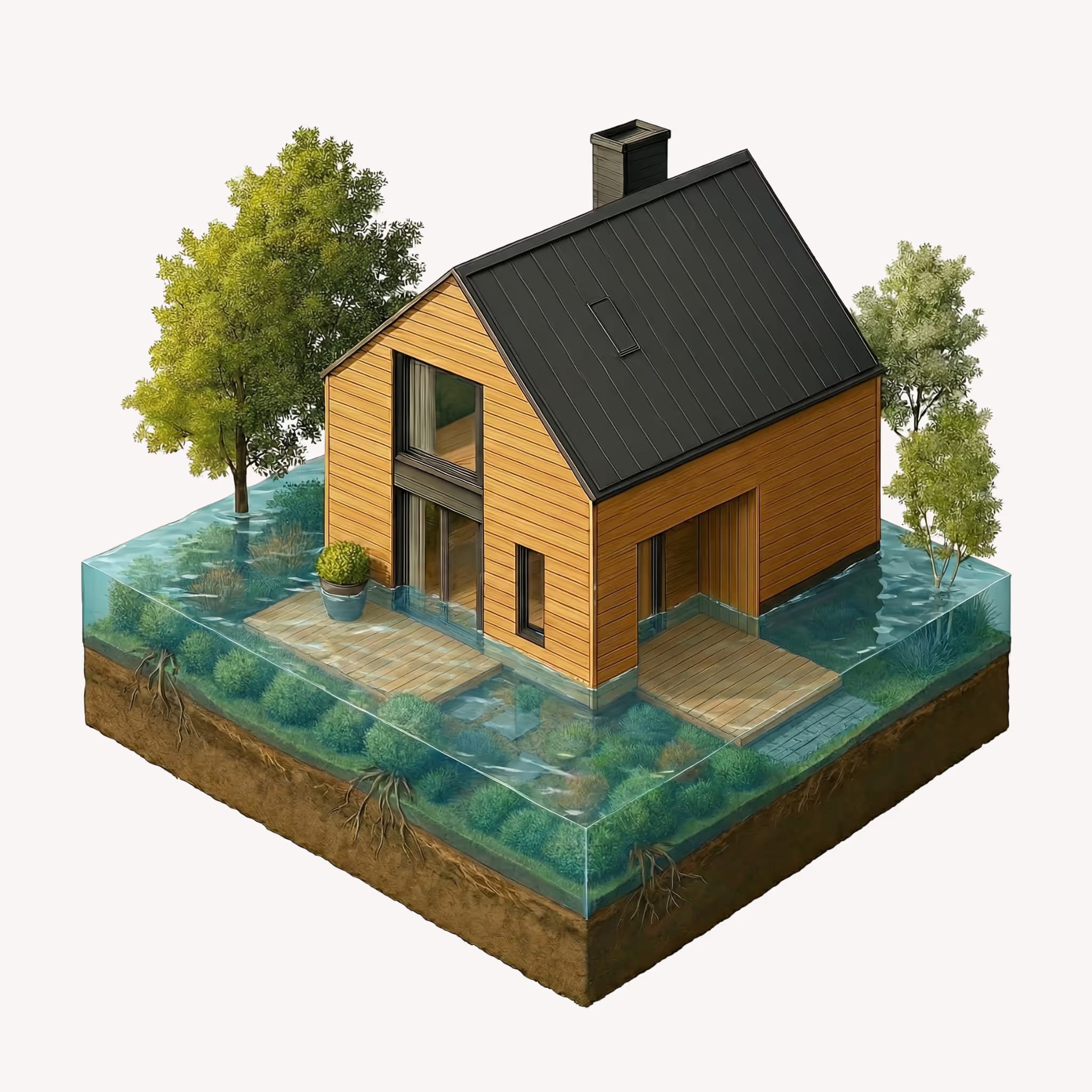 Flood insurance coverage illustration